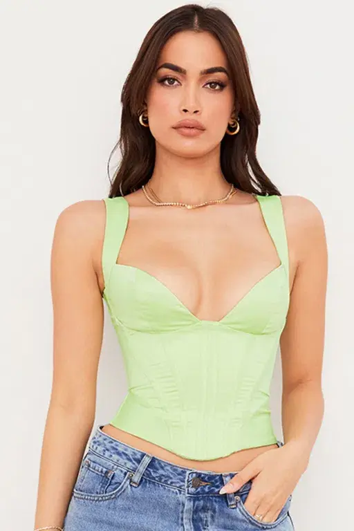 House of CB Liberty Corset in Lime Green Size S / Au 8 - Image 4