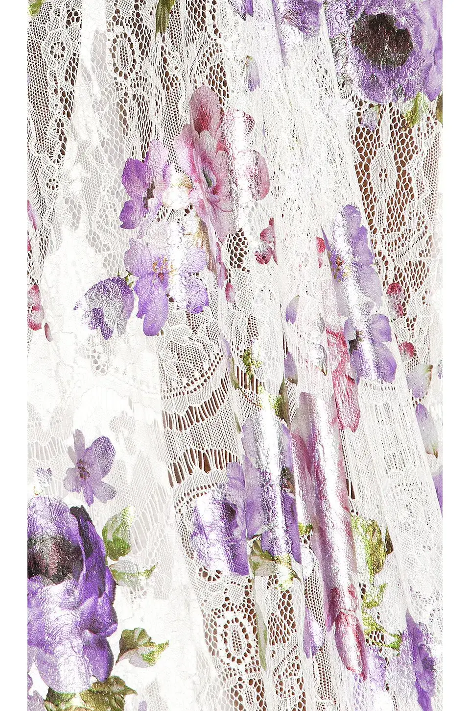 For Love & Lemons Wildflower Foil Lace Maxi Dress Lavender Size XS - Image 4