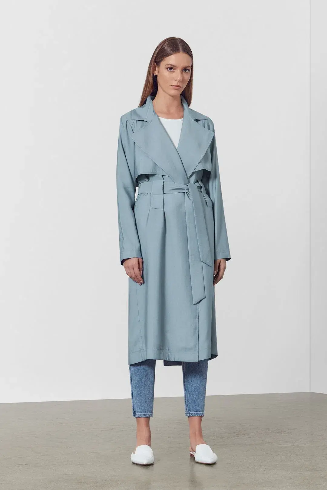 Viktoria & Woods Graduation Trench Coat Blue Size 0 / AU 6 for rent on The Volte - main image