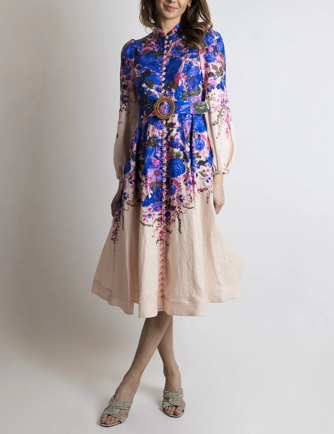 Zimmermann High Tide Buttoned Midi Dress Floral Size 2 / Au 12 - Image 1
