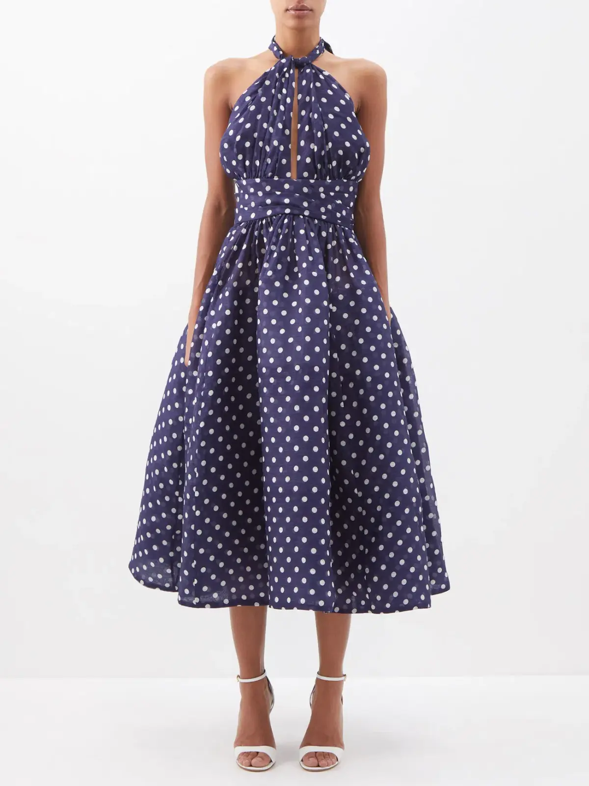 Zimmermann High Tide Halter Dress Navy/Cream Dot Size 1 / Au 10 - Image 1