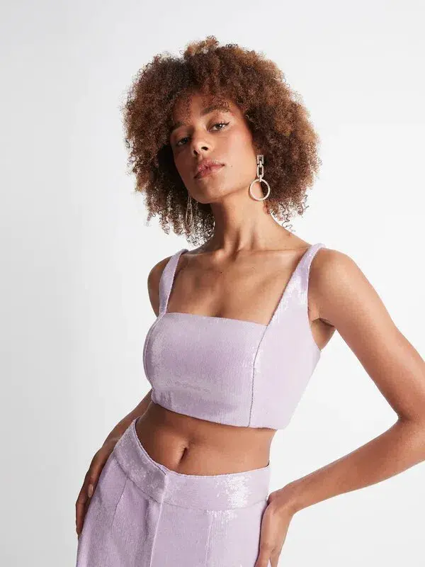 Sheike Cleo Sequin Top Size 14 & Pant Set Lilac  - Image 2