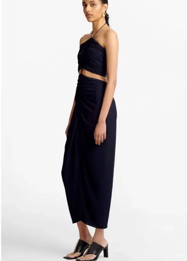 Dion Lee Gathered Dress Black Size 8  - Image 2