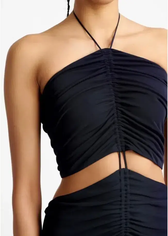 Dion Lee Gathered Dress Black Size 8  - Image 3