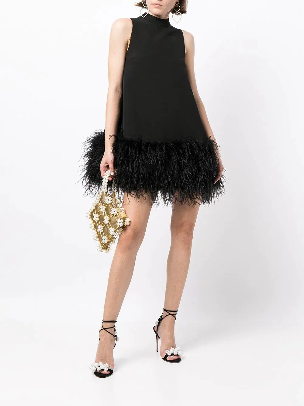 Rachel Gilbert Link Mini Feather Dress Black Size XS / AU 6 - Image 2