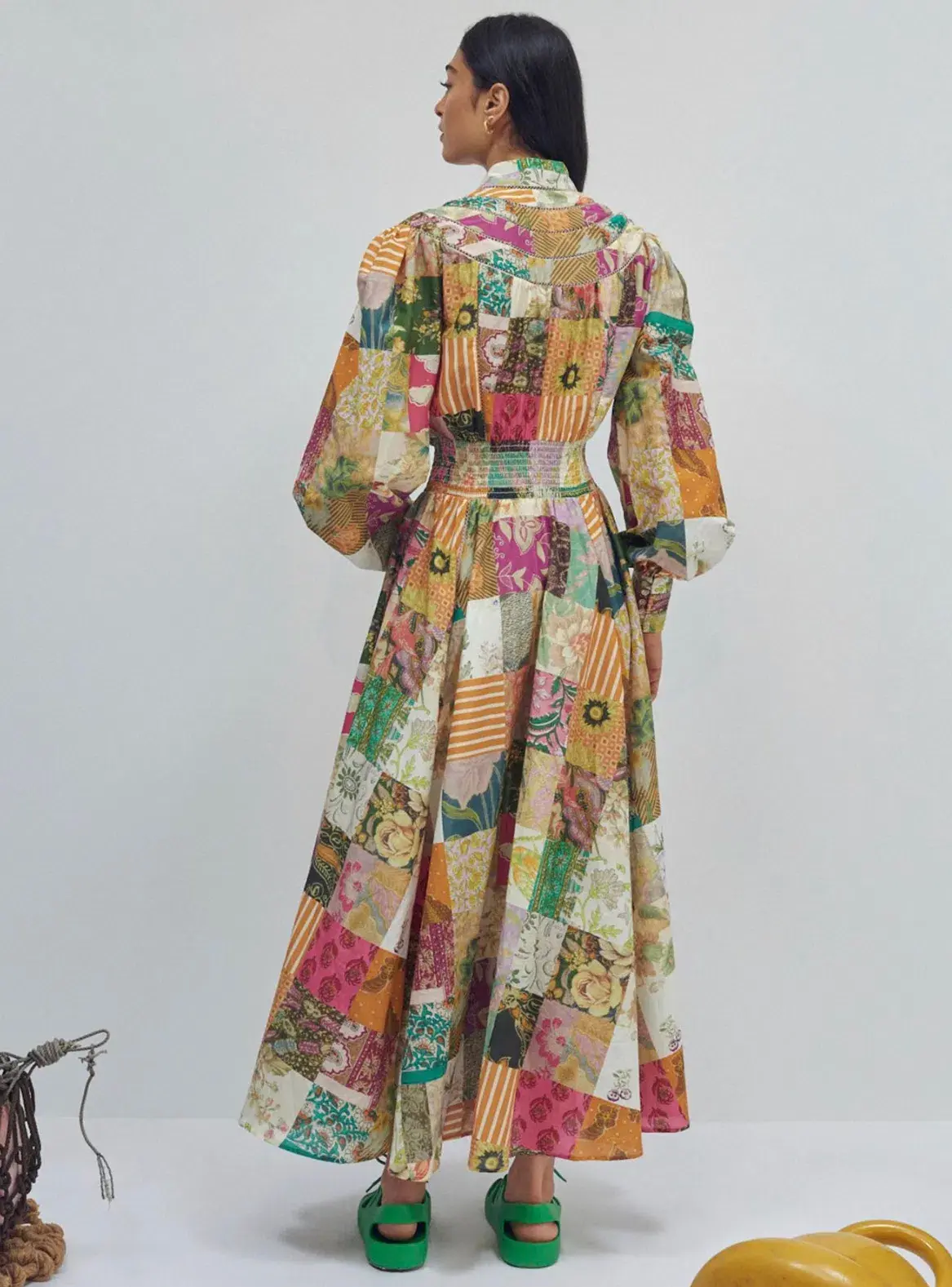 Alemais Hattie Patchwork Midi Dress Multi Size 10 - Image 3