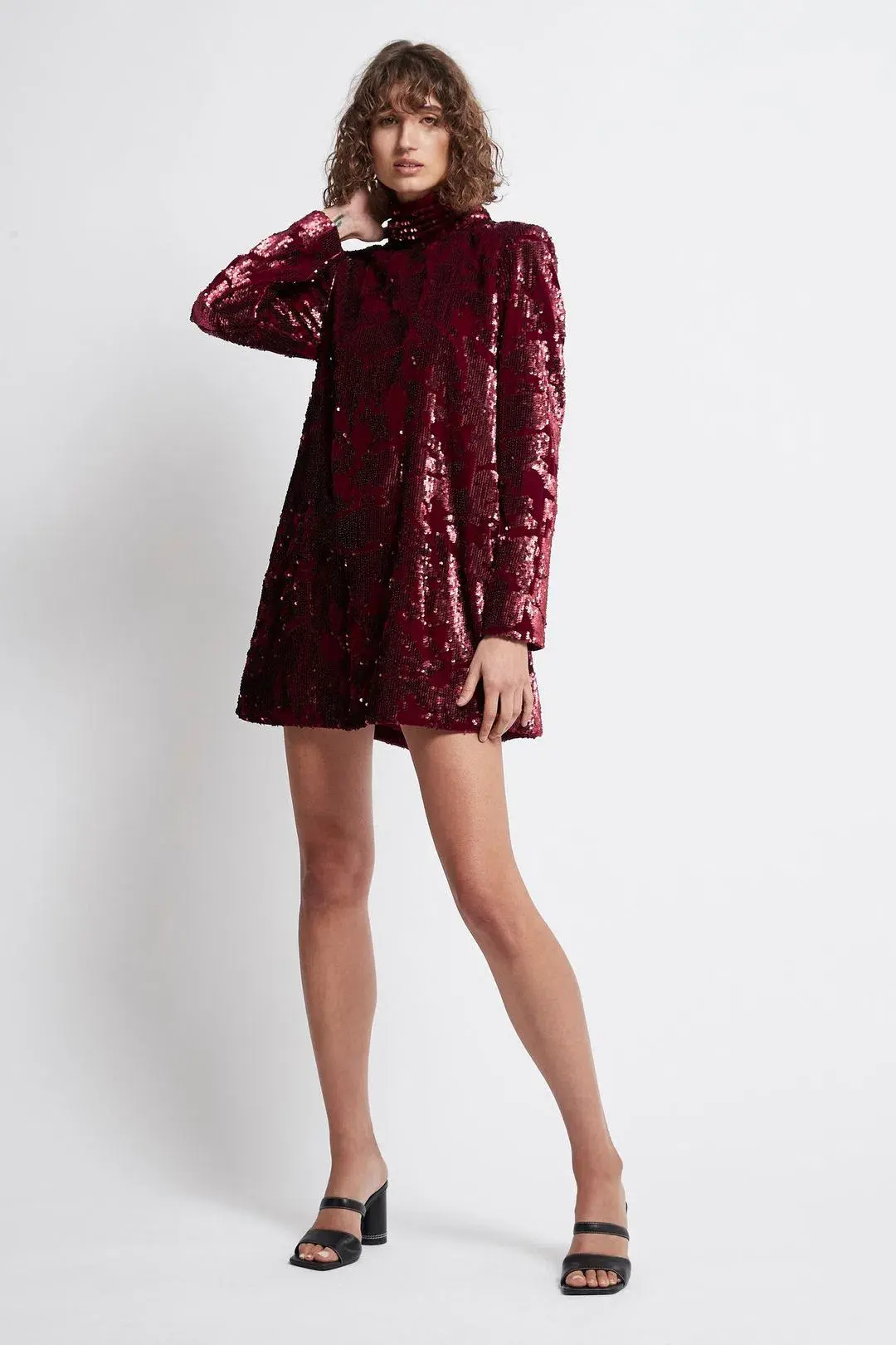 Aje Rebellion Embellished Velvet Mini Dress Burgundy Size 8 / S  - Image 1