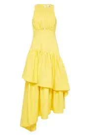 Aje Caliente Tiered  Cut Out Dress Daisy Yellow Size 6 - Image 3