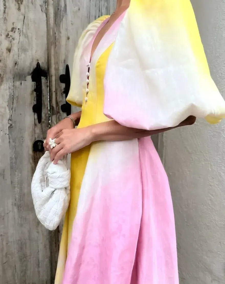 Aje Cloud Burst Midi Dress Tie Dye Print Size 6 for rent on The Volte - main image