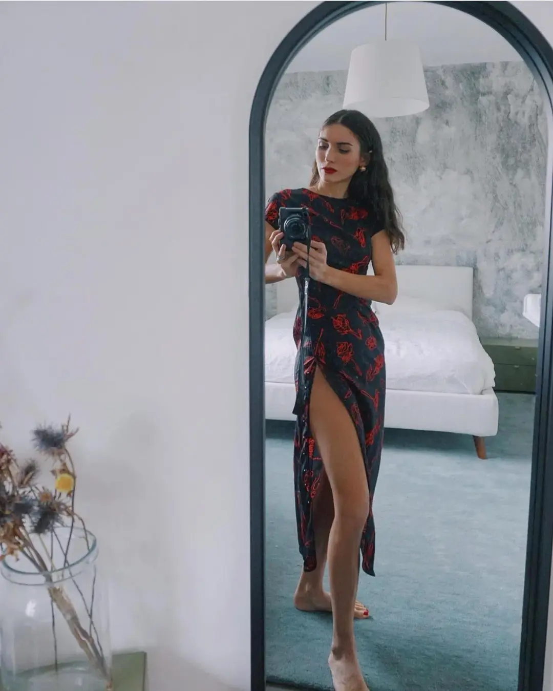 Amlul Roses Dress Black  Size 8 for rent on The Volte - main image