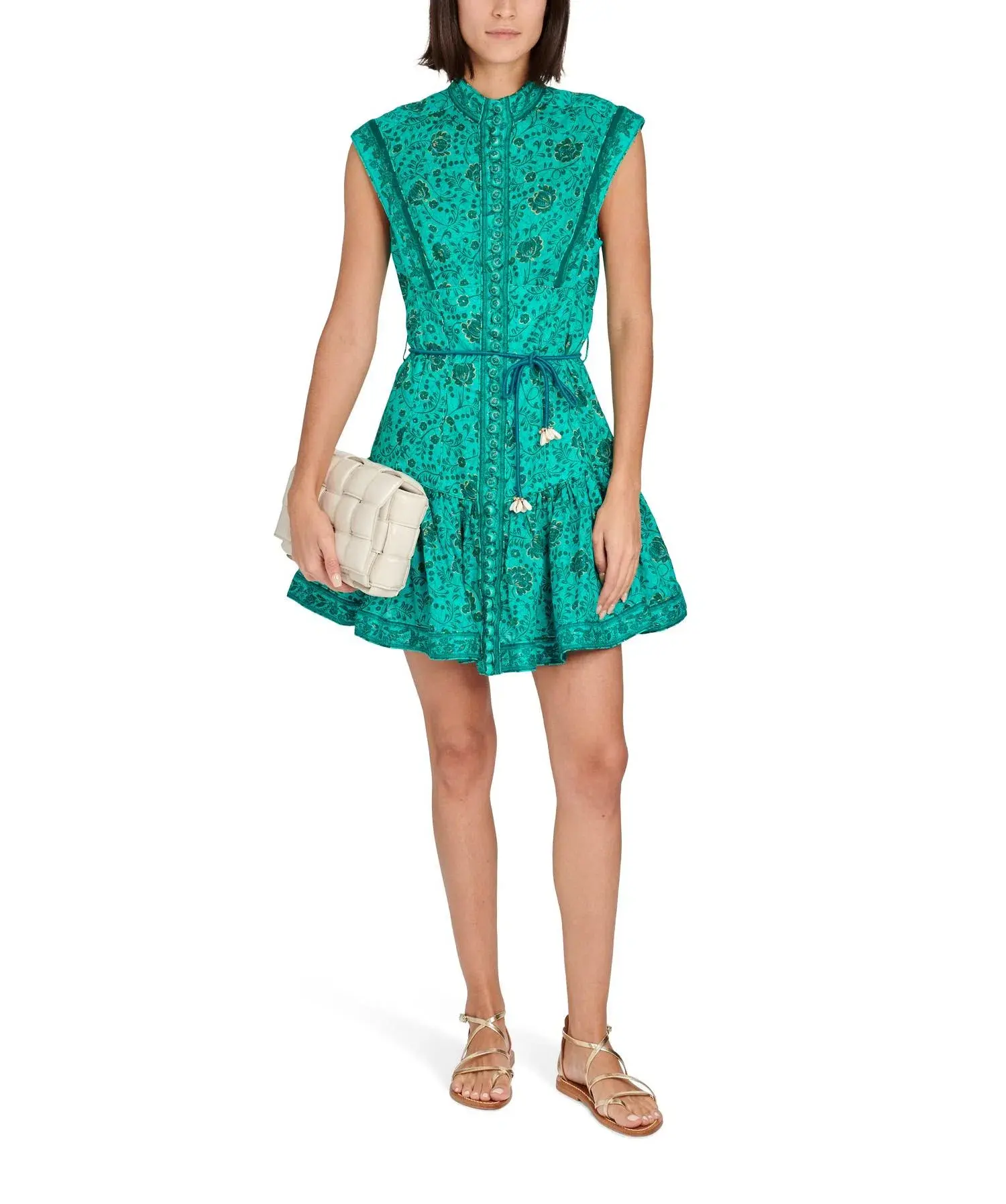 Zimmerman Lulu Aline Mini Dress Jade Floral Size 1 / Au 10 - Image 1