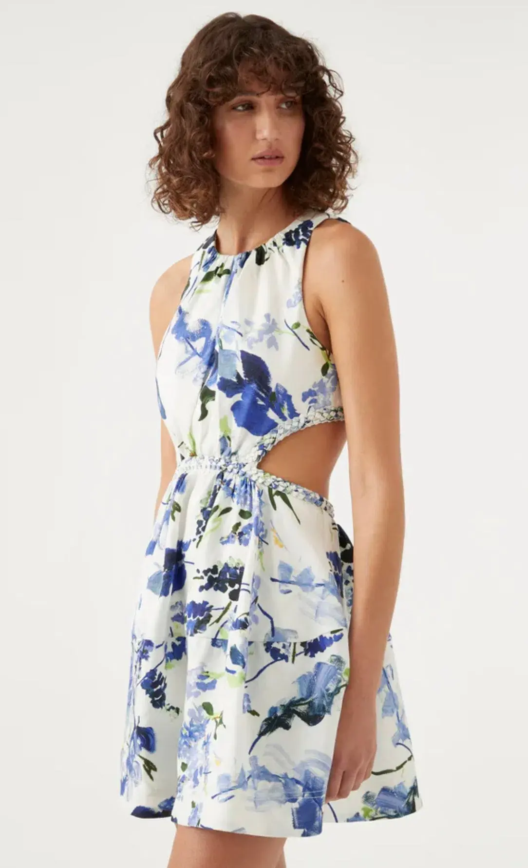 Aje Voyage Braided Cut Out Mini Dress Floral Size 10 / M - Image 2