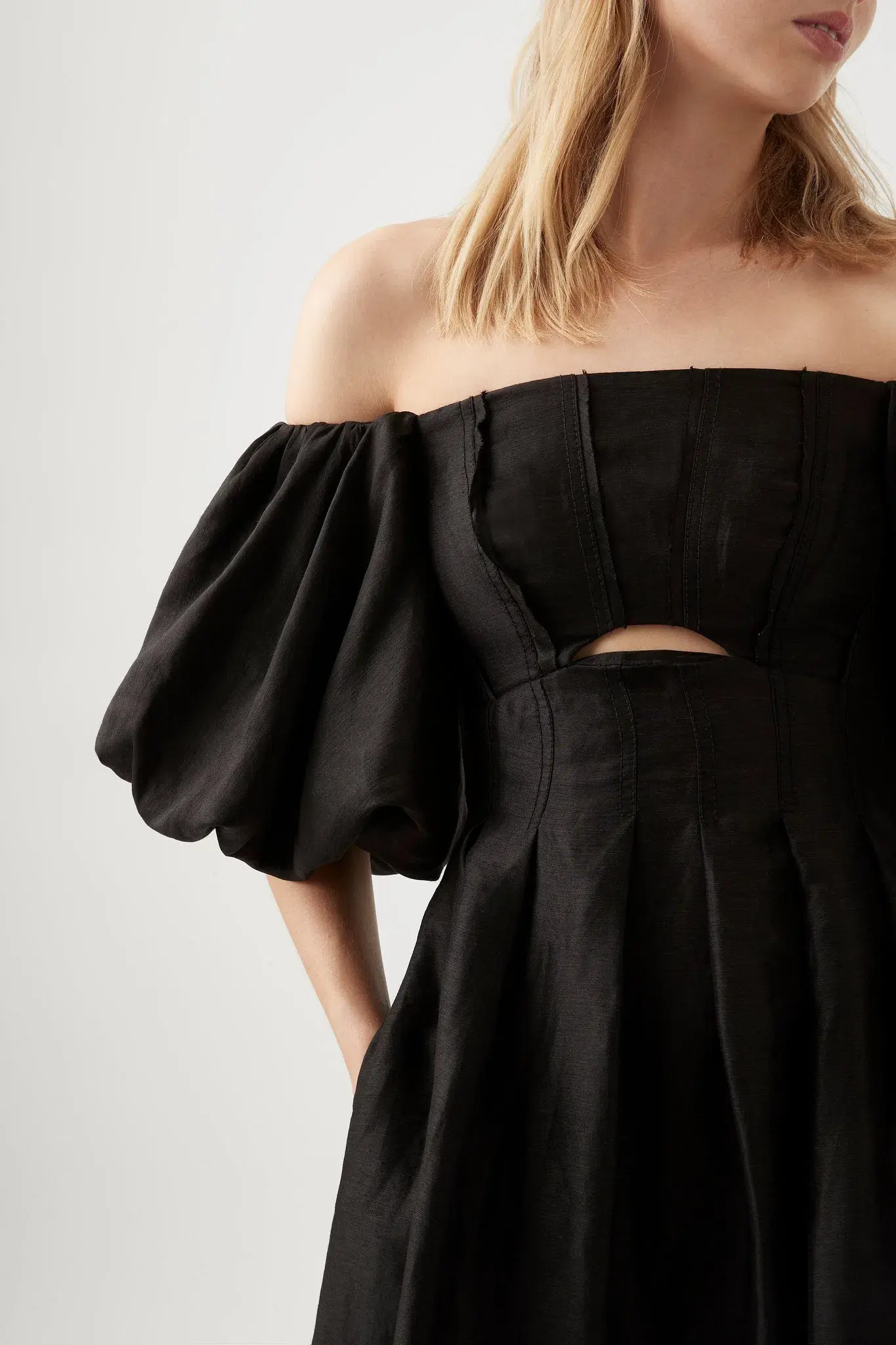 Aje Eugenie Off Shoulder Midi Dress Black Size 12 / L - Image 2