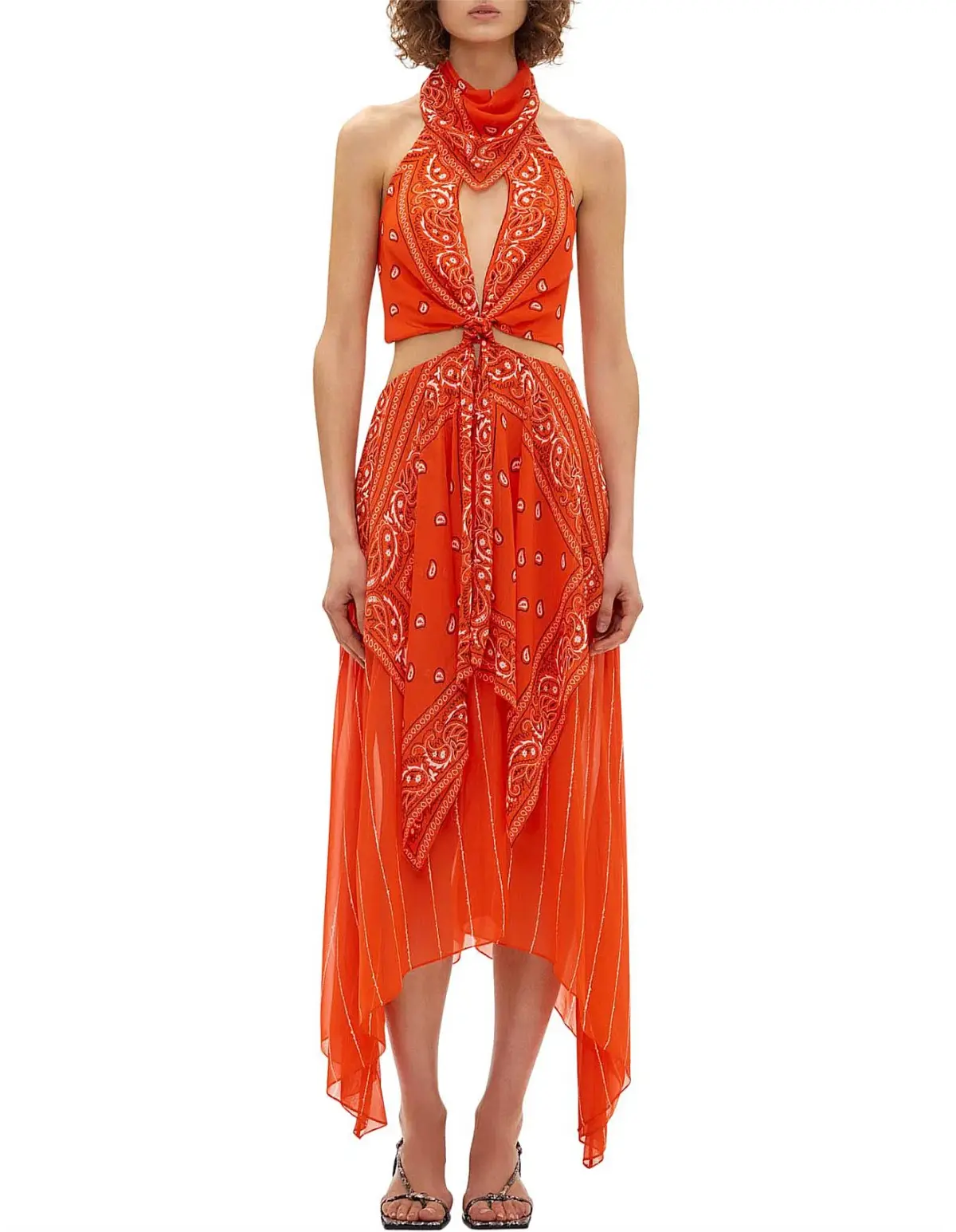  Dion Lee Bandana Knot Dress Red Size 6 - Image 1