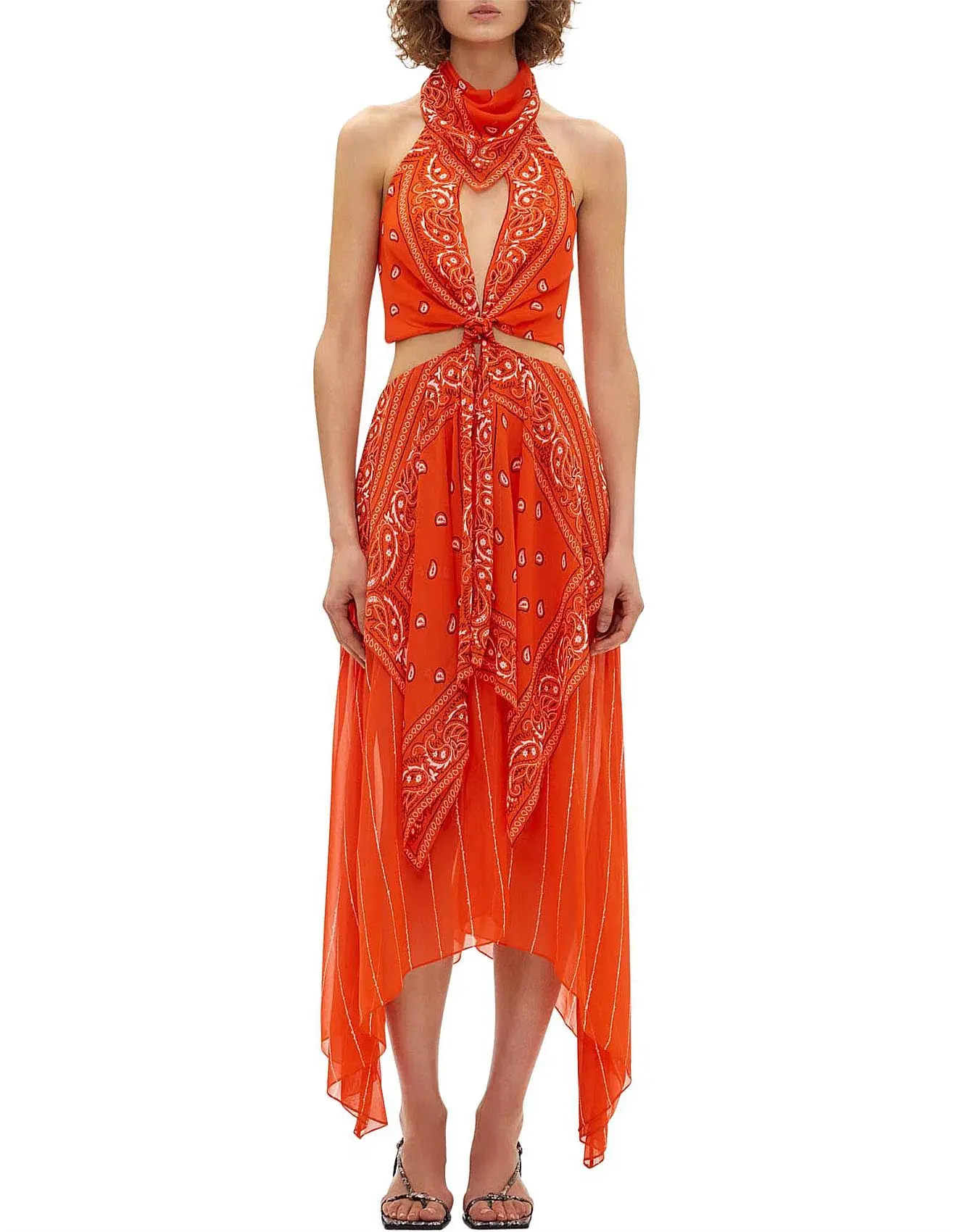  Dion Lee Bandana Knot Dress Red Size 6 - Image 1