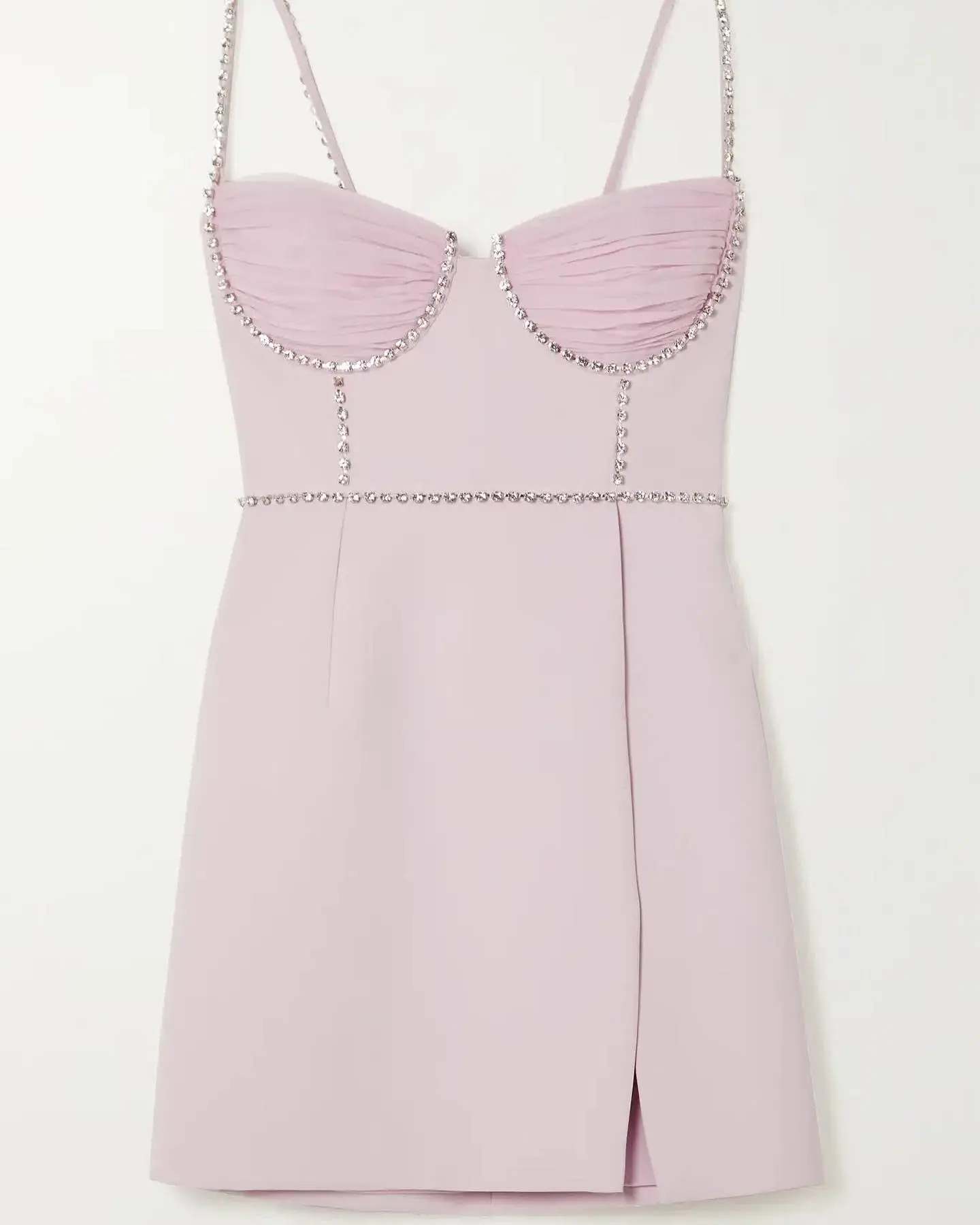 Self Portrait Crystal Fitted Mini Dress Pink Size 8 - Image 3