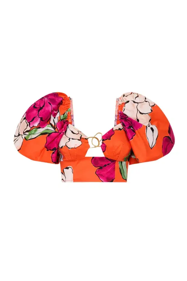 Aje Marcel Puff Sleeve Bodice and Lewis Skirt Set  Vivid Camellia Size 12 - Image 3