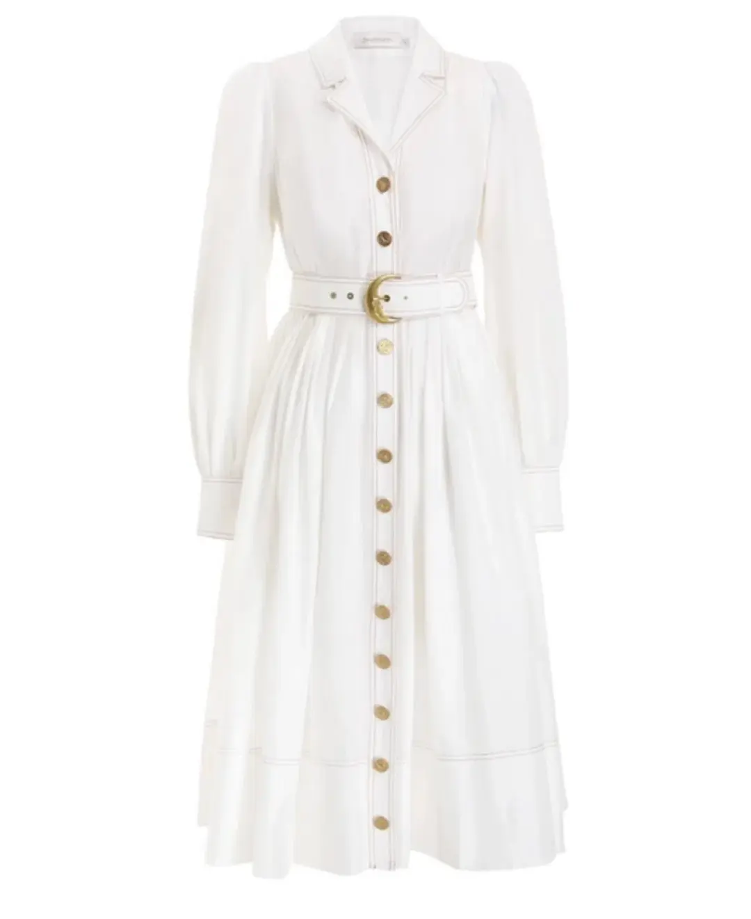 Zimmermann The Kaleidoscope Midi Shirt Dress in Natural Size 0/AU 8 for rent on The Volte - main image
