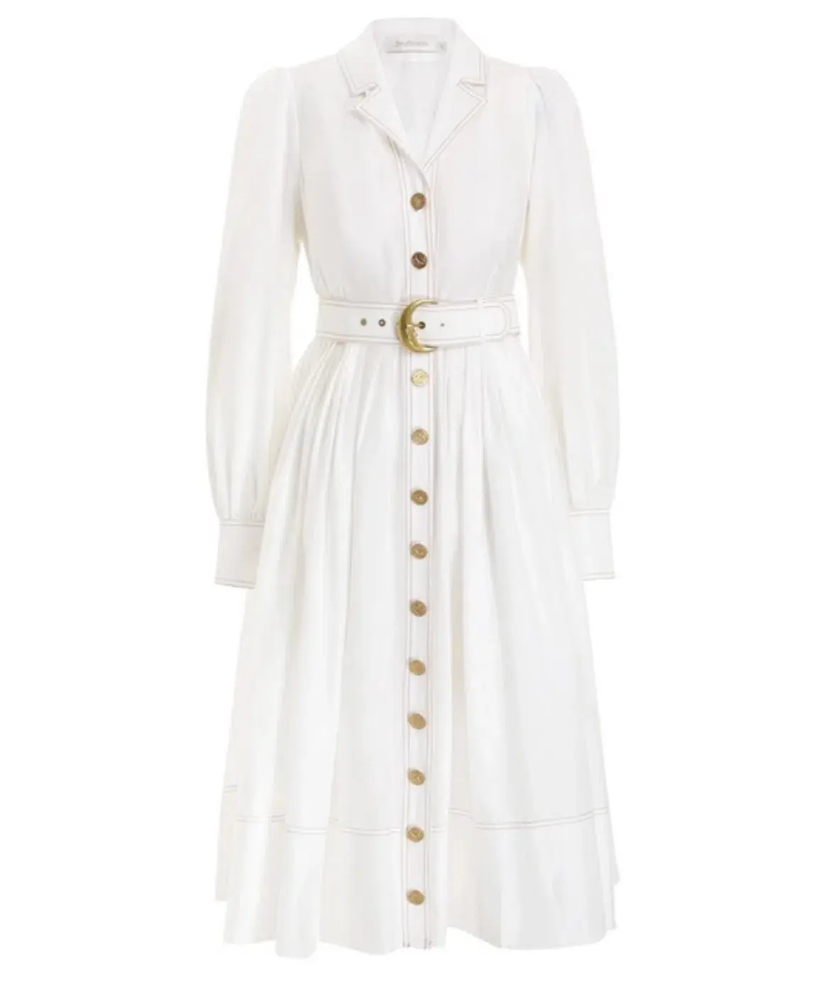 Zimmermann The Kaleidoscope Midi Shirt Dress in Natural Size 0/AU 8 - Image 1