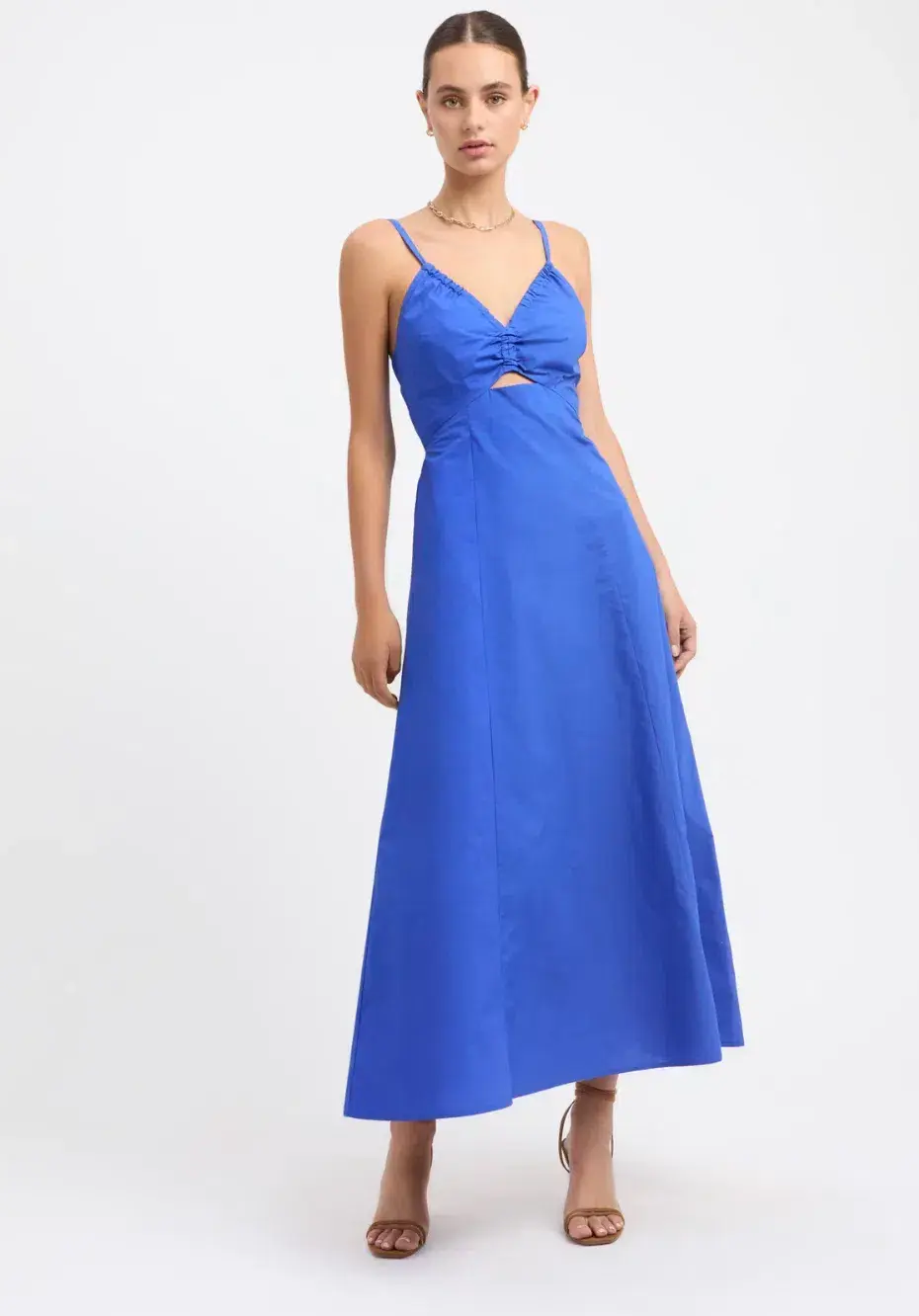 Kookai Poplin Halter Dress in Blue Size 36/Au 8 - Image 1