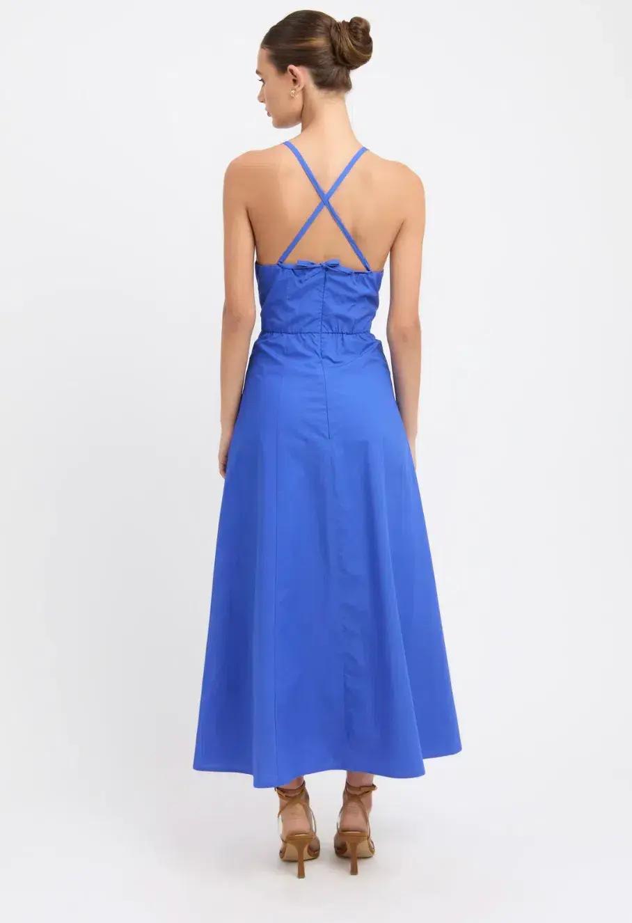 Kookai Poplin Halter Dress in Blue Size 36/Au 8 - Image 2
