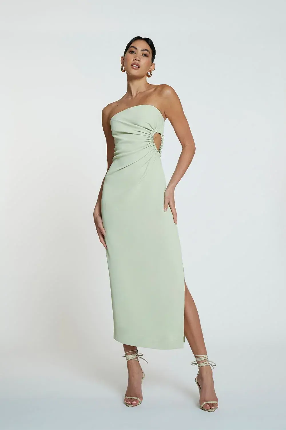By Johnny Selena Strapless Midi Dress Avocado Green Size 10 / M - Image 1