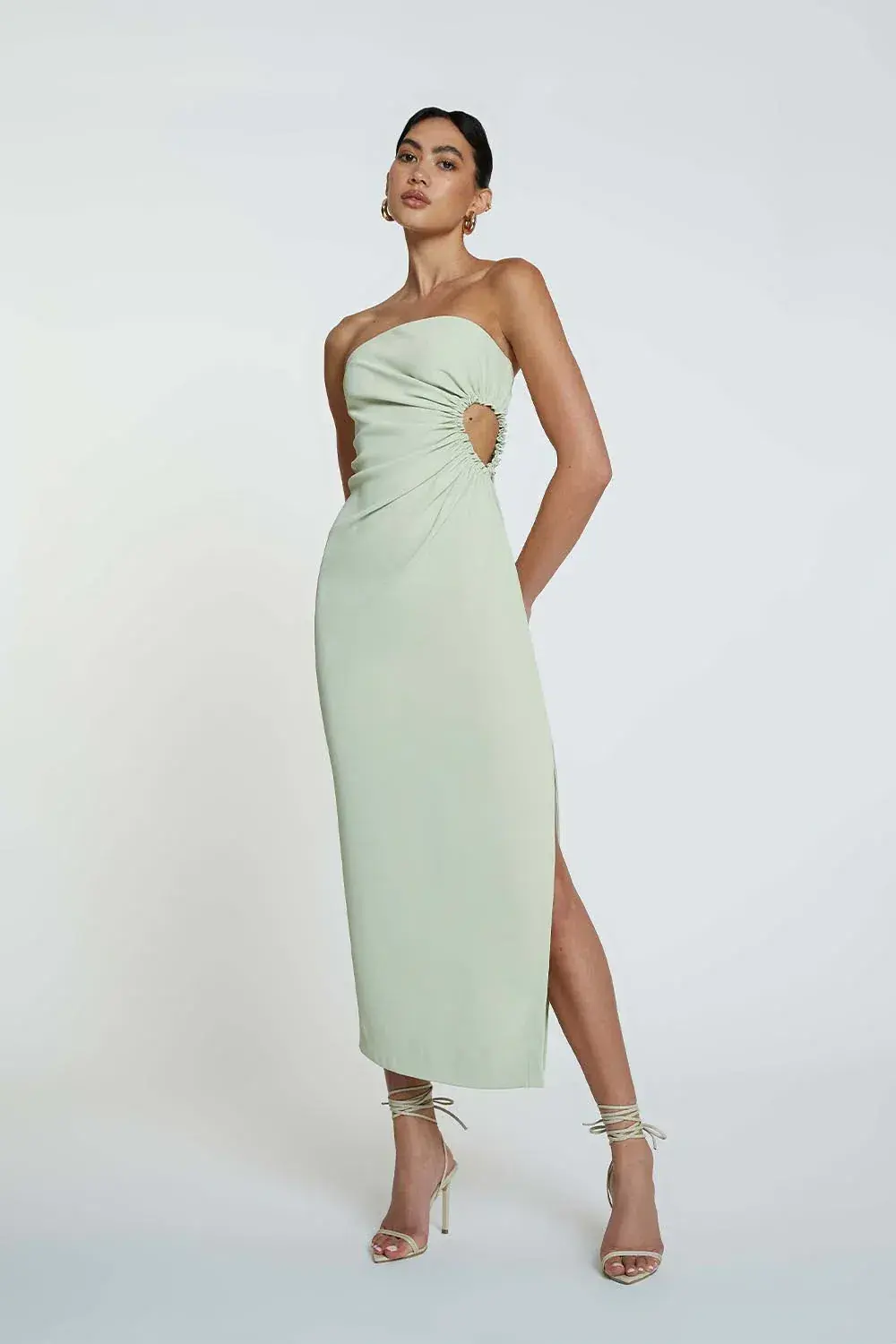 By Johnny Selena Strapless Midi Dress Avocado Green Size 10 / M - Image 4