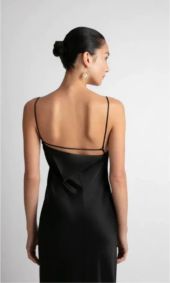 Camilla and Marc Miranda Square Neck Satin Maxi Dress Black Size 6 - Image 3