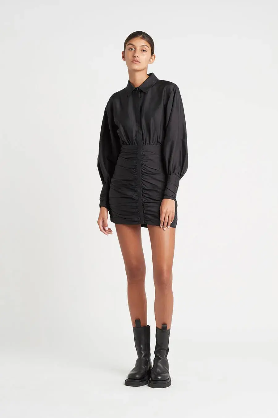 Sir the Label Vivienne Shirt Dress Black Size 1 / Au 8  - Image 1
