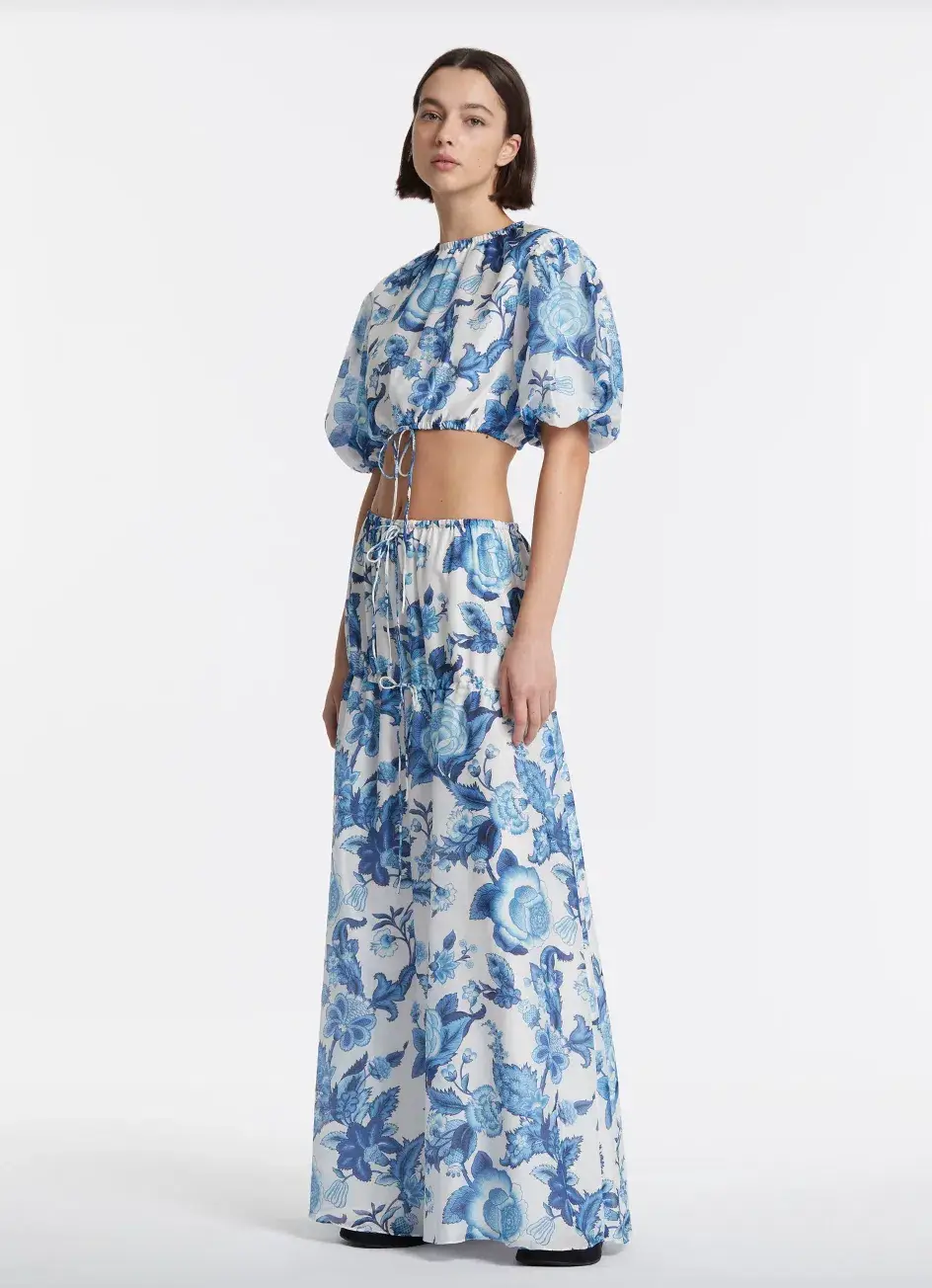 Sir The Label Amaris Puff Sleeve Top & Gathered Skirt Set Floral Size 0 / Au 6 for rent on The Volte - main image