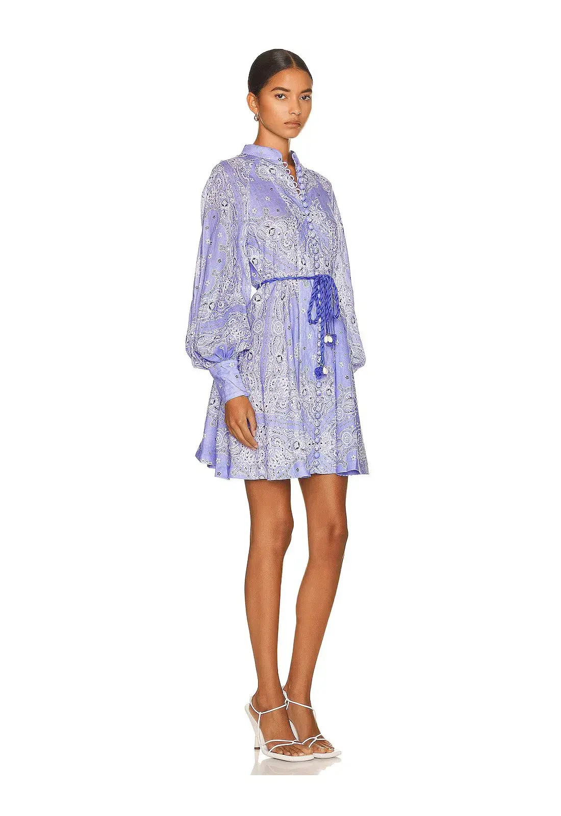 Zimmerman Violet Button Up Mini Dress in Cornflower Bandana Print Size 1 / Au 10 - Image 2