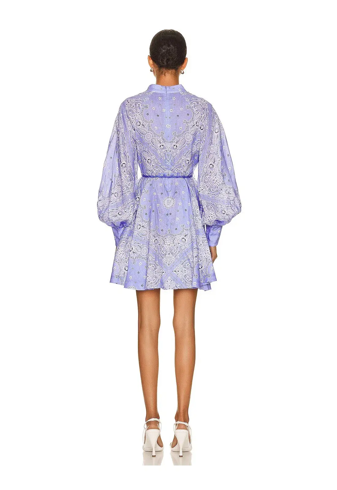 Zimmerman Violet Button Up Mini Dress in Cornflower Bandana Print Size 1 / Au 10 - Image 3
