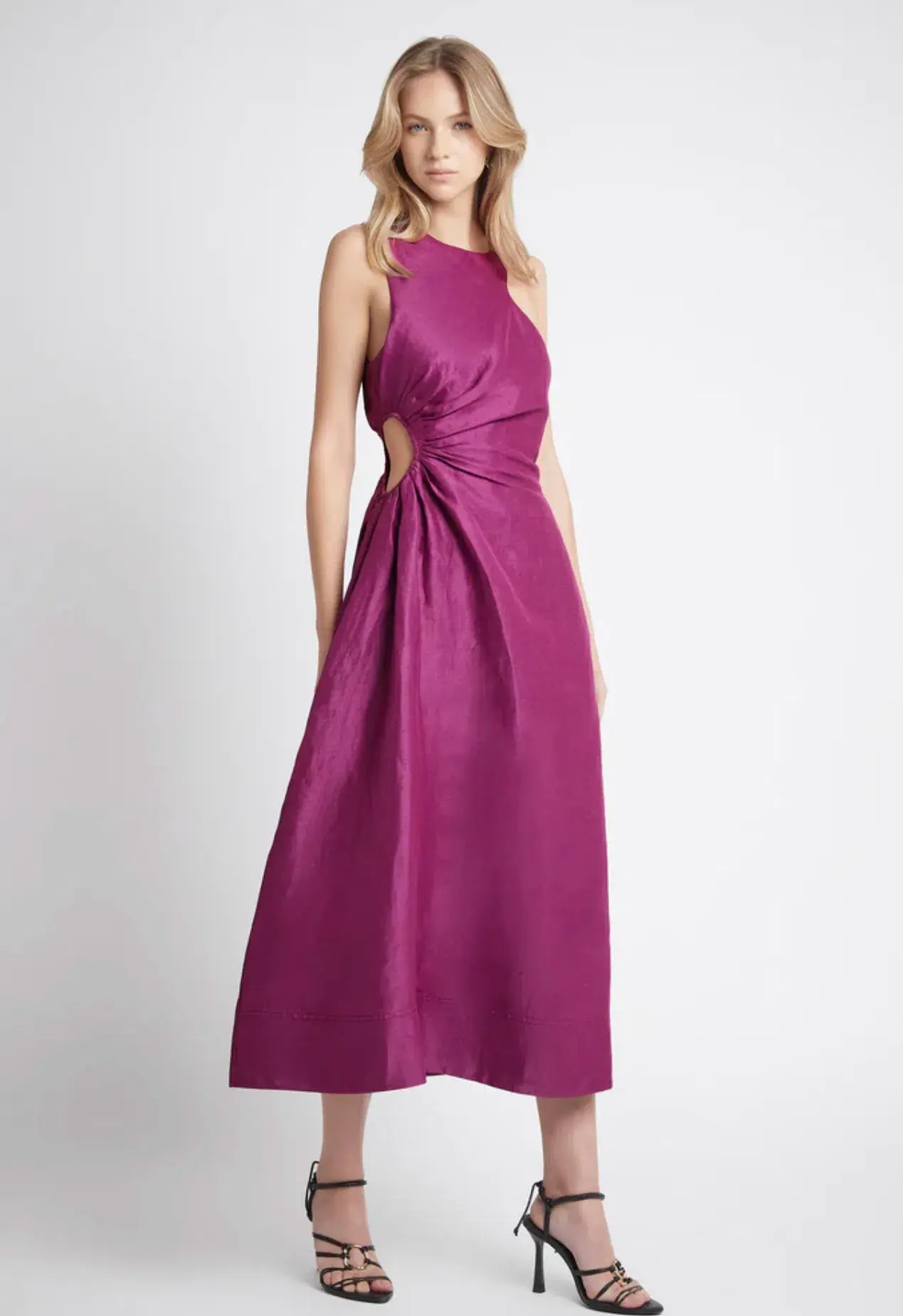 Aje Chateau Cut Out Dress Fuchsia Size 8 - Image 1