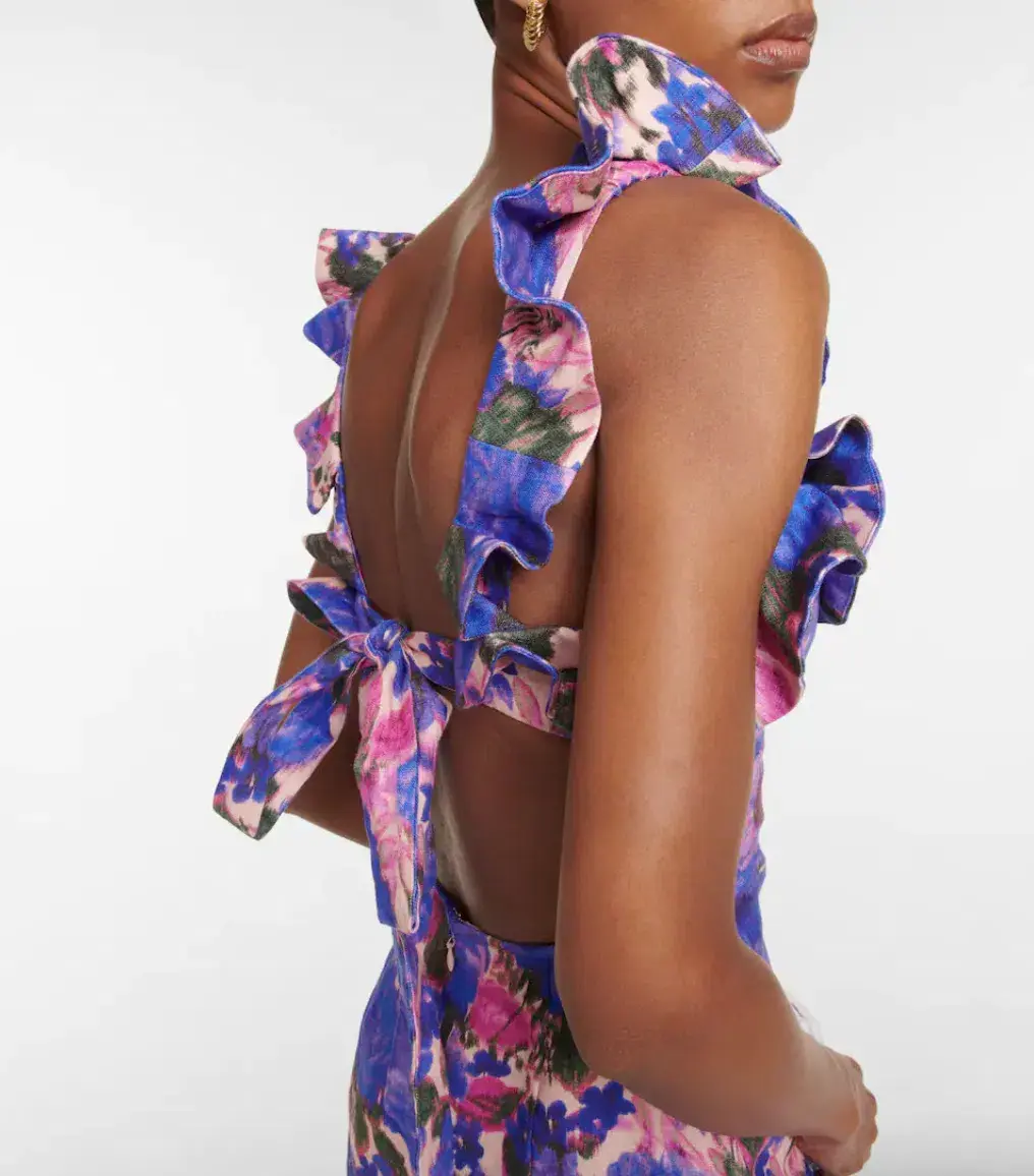 Zimmermann High Tide Frilled Mini Dress Floral Size 0P/AU 6 - Image 6
