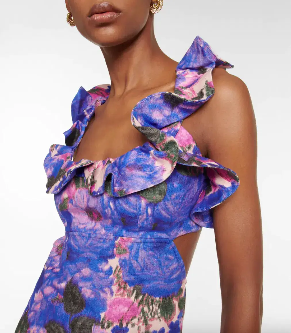 Zimmermann High Tide Frilled Mini Dress Floral Size 0P/AU 6 - Image 5