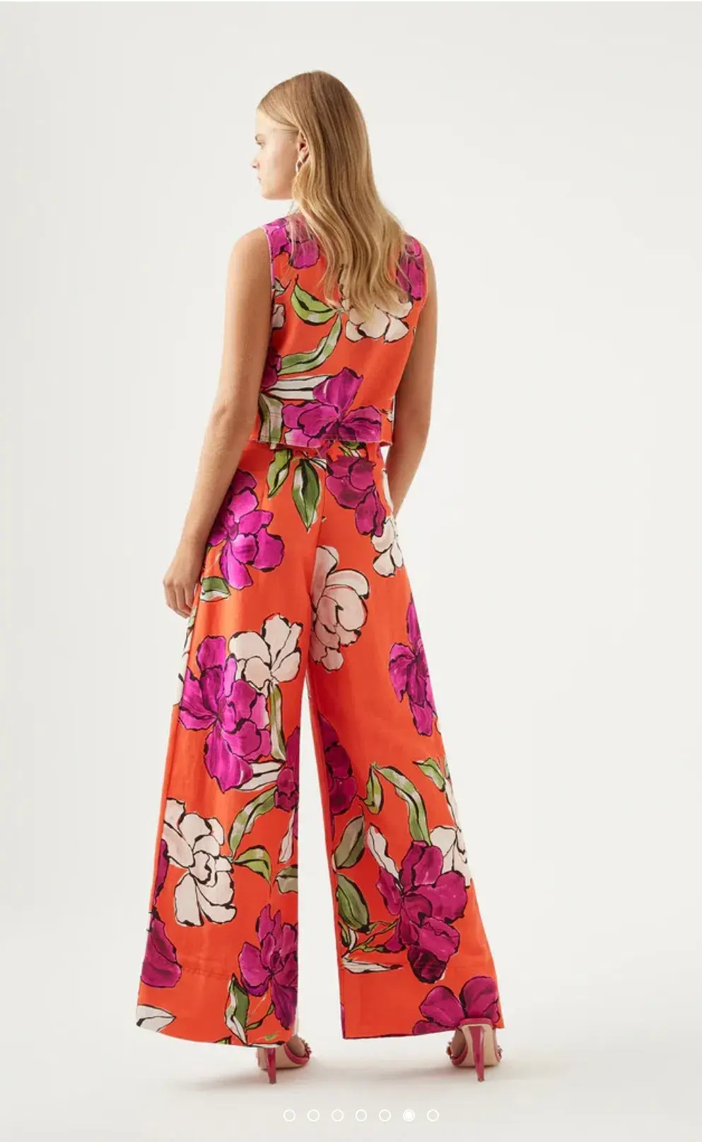 Aje Bessie Shell Top and Dazzling Floral Wide Leg Pant Set Floral Size 14 - Image 3