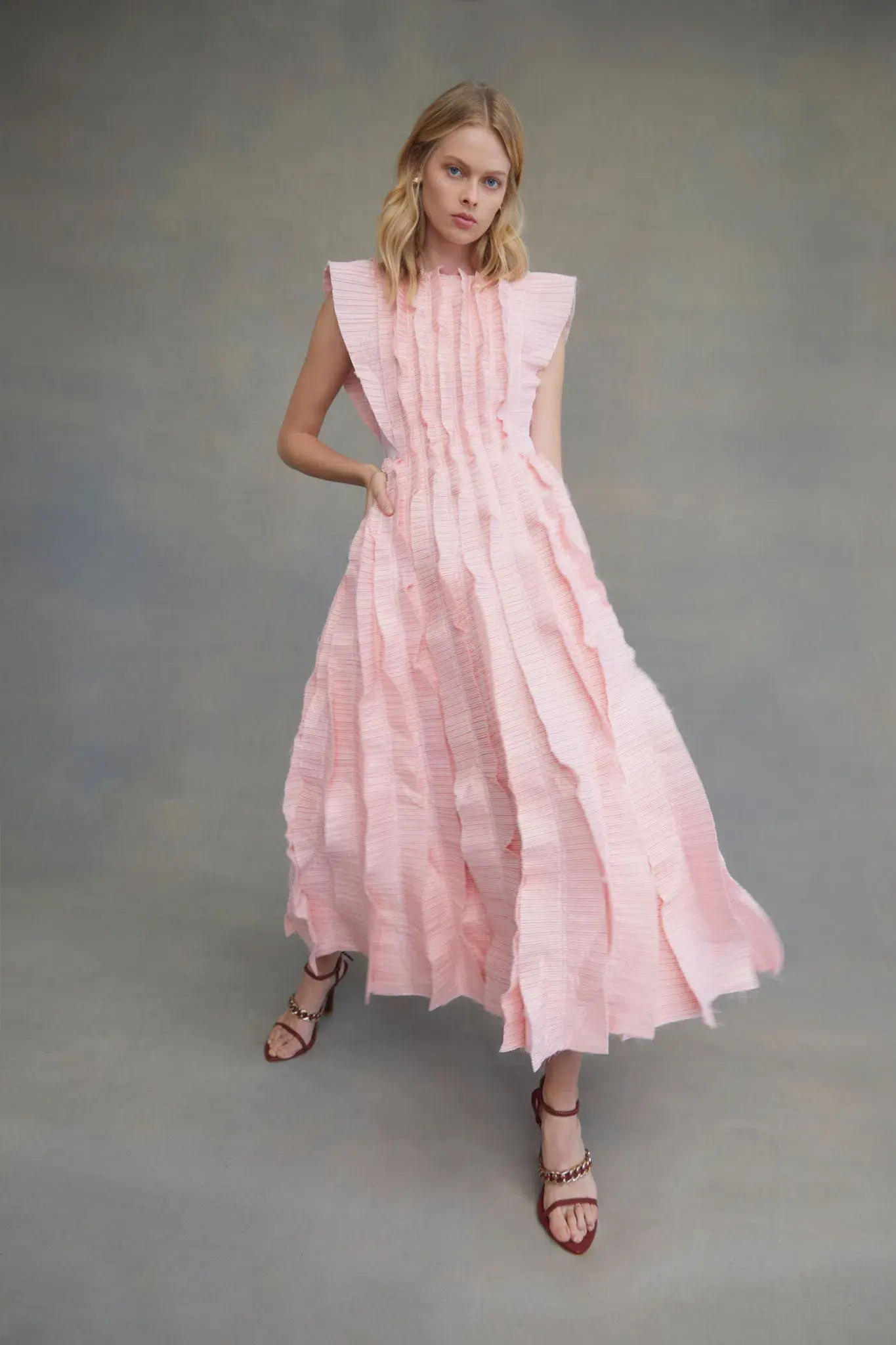AJE - Hybrid Midi Dress Rose Pink - Size AU 12 - Image 1