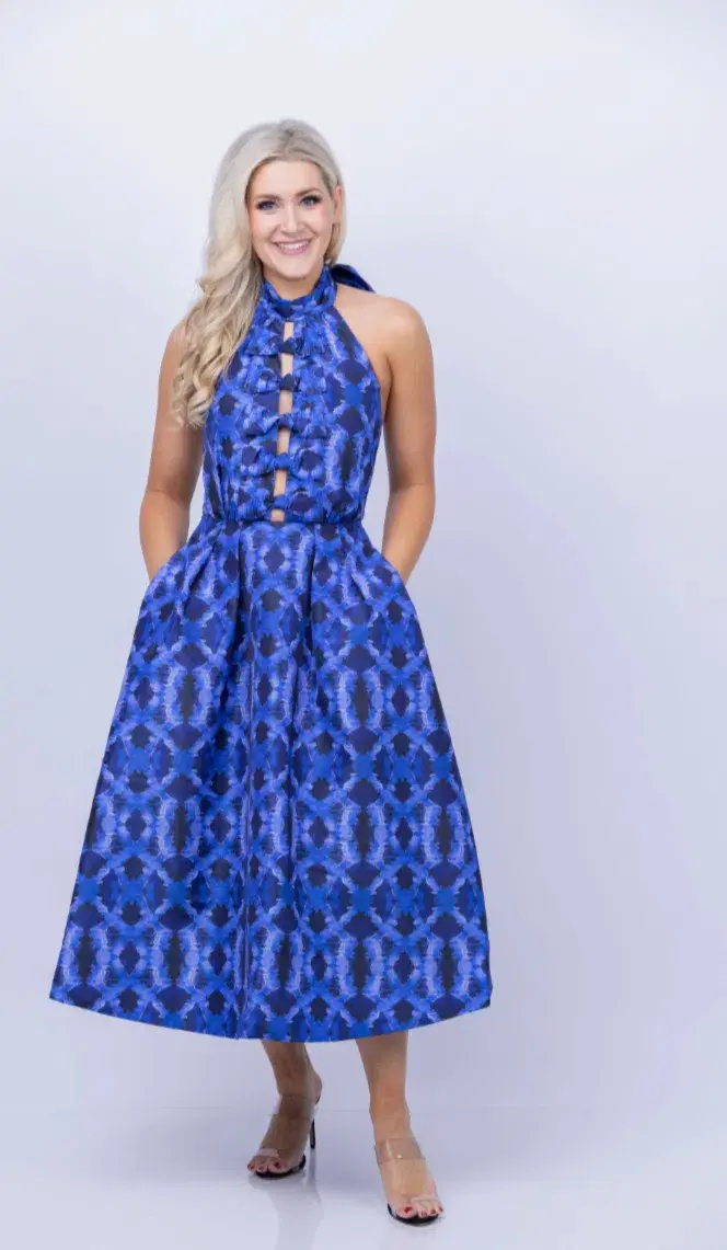 Rebecca Vallance - Shiloh Halter Midi Dress  - Size 16  (fits 14-16) - Image 5