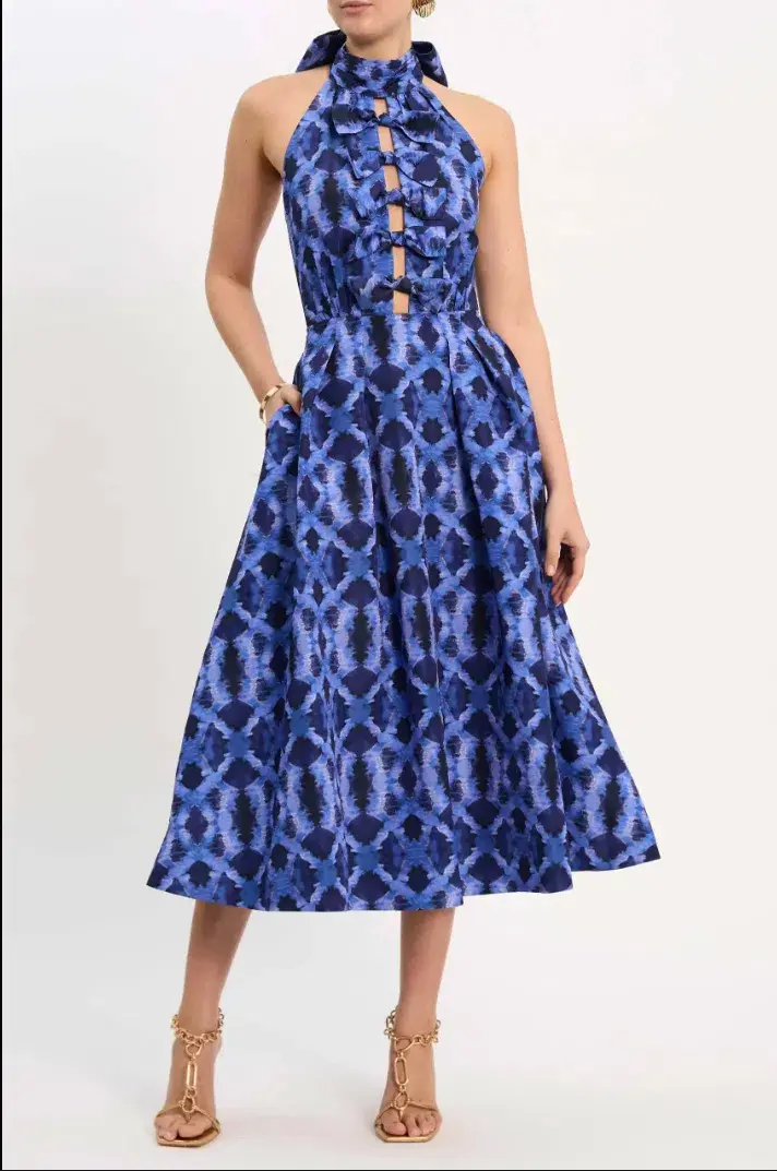 Rebecca Vallance - Shiloh Halter Midi Dress  - Size 16  (fits 14-16) - Image 2