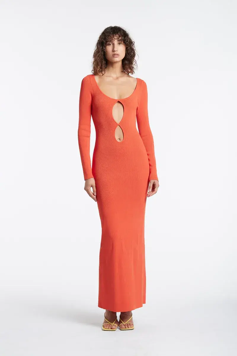 Sir the Label Petite Palace Midi Dress Cherrybomb Red Size 1/Au 8 - Image 1