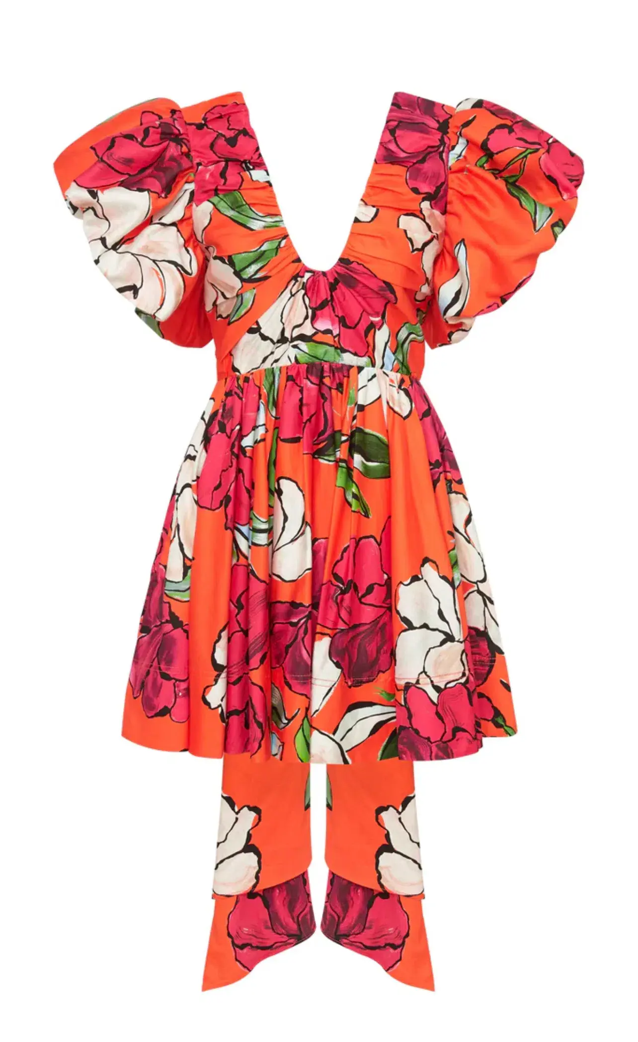 Aje Gretta Bow Back Mini Dress Vivid Camellia Floral Size 10 - Image 4