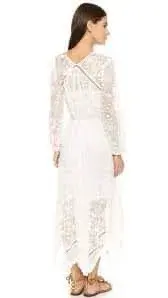 Zimmermann Roza Silk Veil Gathered Dress White With Slip Size 3/AU 14 - Image 4