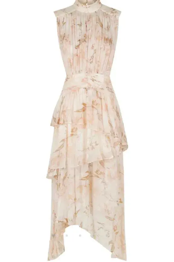 Shona Joy Nina Midi Dress Blush/Multi Size 8 - Image 2