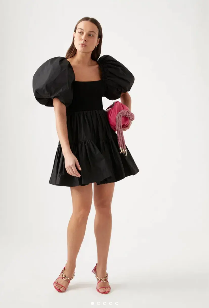 Aje Casa Puff Mini Dress Black Size 8 - Image 1