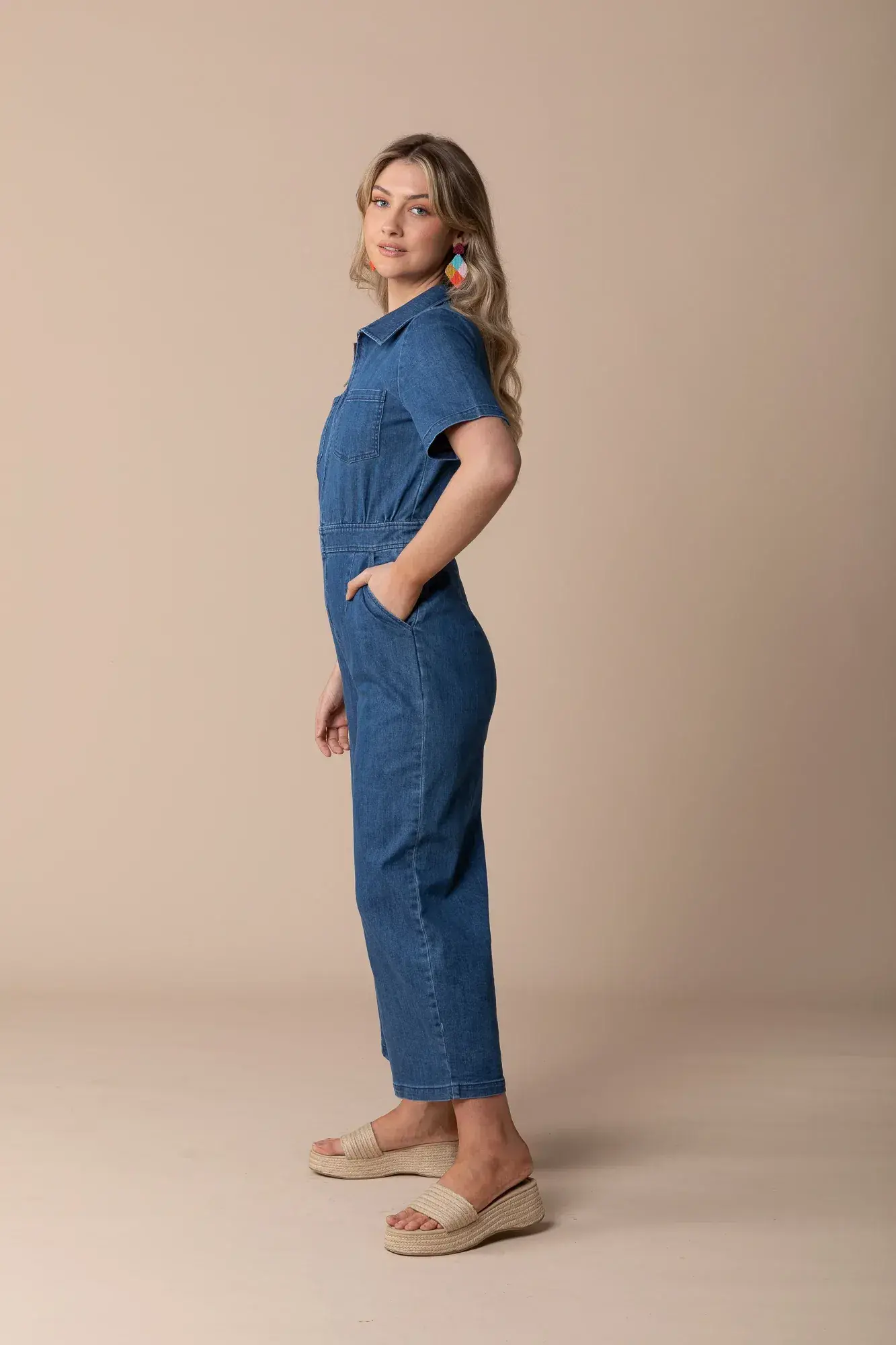 Frock Me Out Denim Freestyler Jumpsuit Vintage Wash Size 18 - Image 3