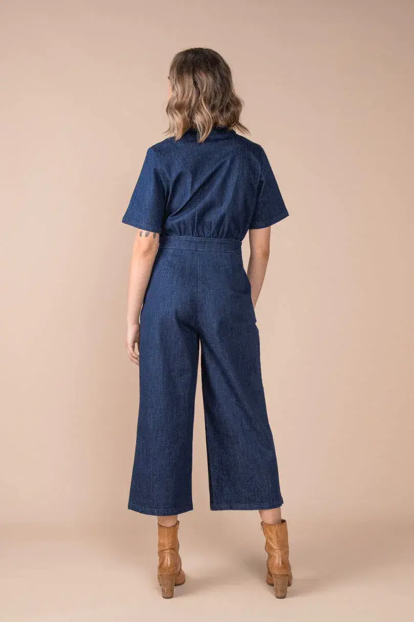 Frock Me Out Denim Freestyler Jumpsuit Dark Indigo Size 18 - Image 4