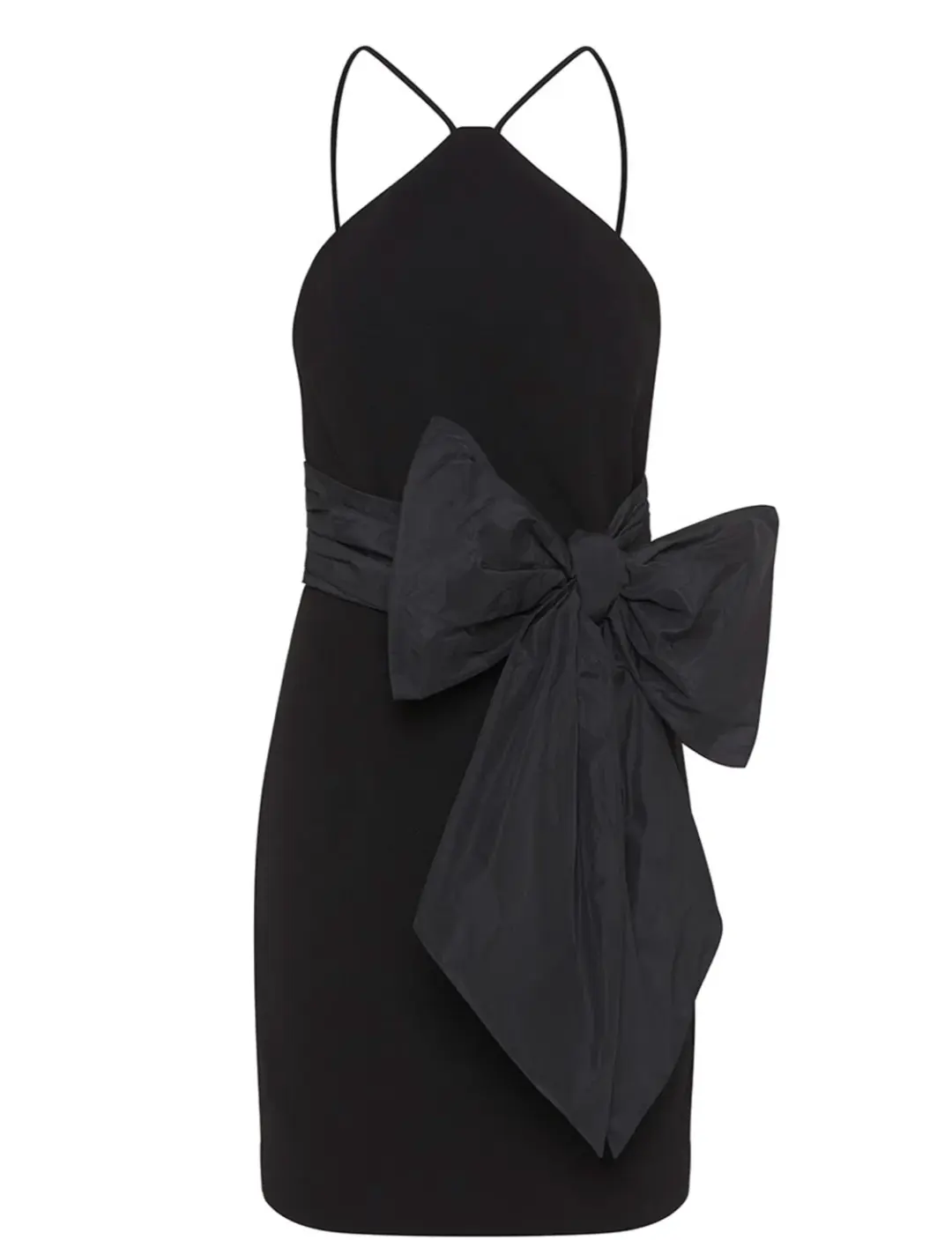 Rebecca Vallance Grace Bow Mini Dress Black Size 10 for rent on The Volte - main image