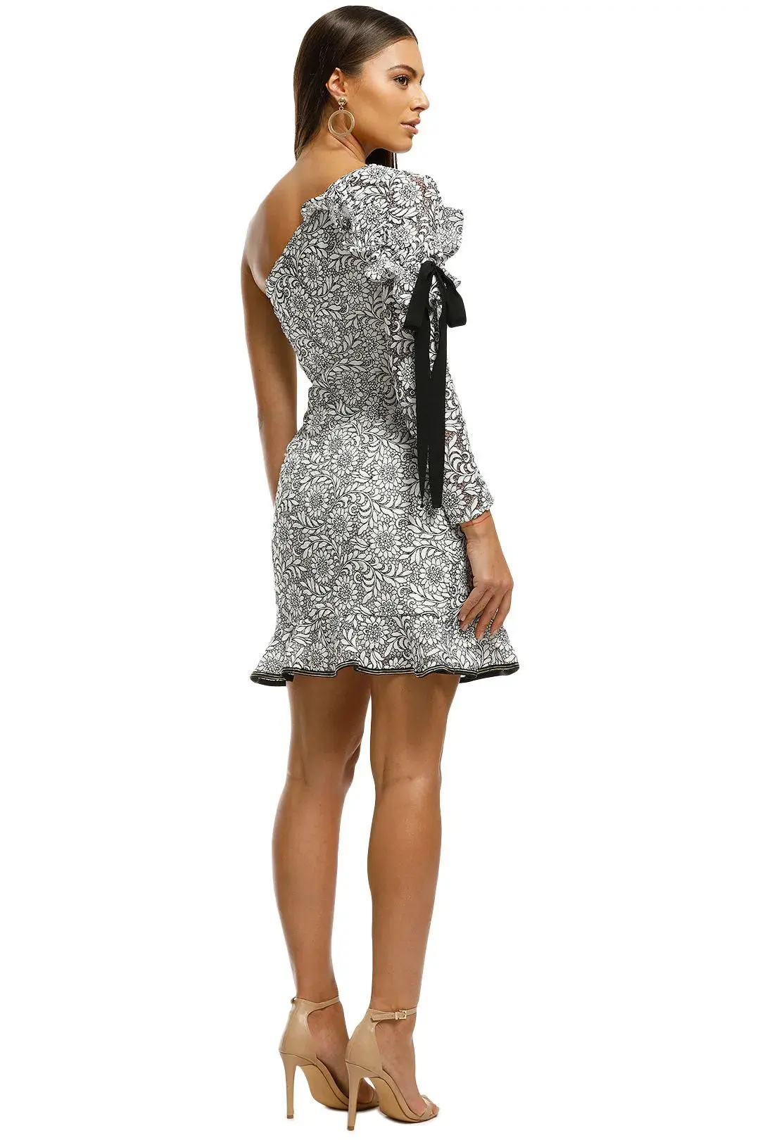 Rebecca Vallance Sophia One Shoulder Dress White Floral Size 8 - Image 2