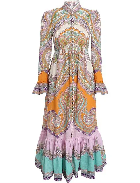 Zimmermann Lola Paisley Midi Dress in Daisy Paisley Size 1 / AU 10 - Image 4