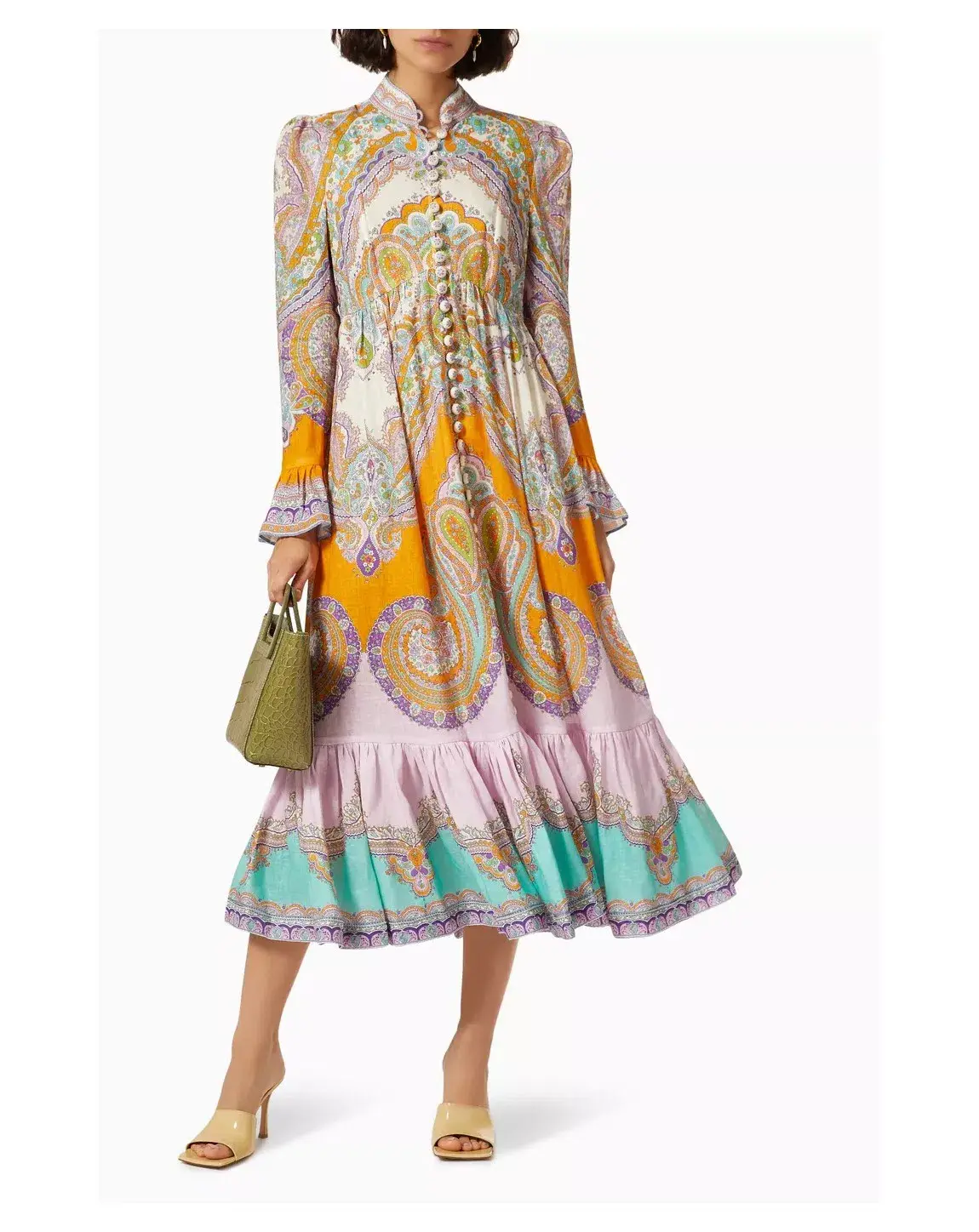 Zimmermann Lola Paisley Midi Dress in Daisy Paisley Size 1 / AU 10 - Image 2